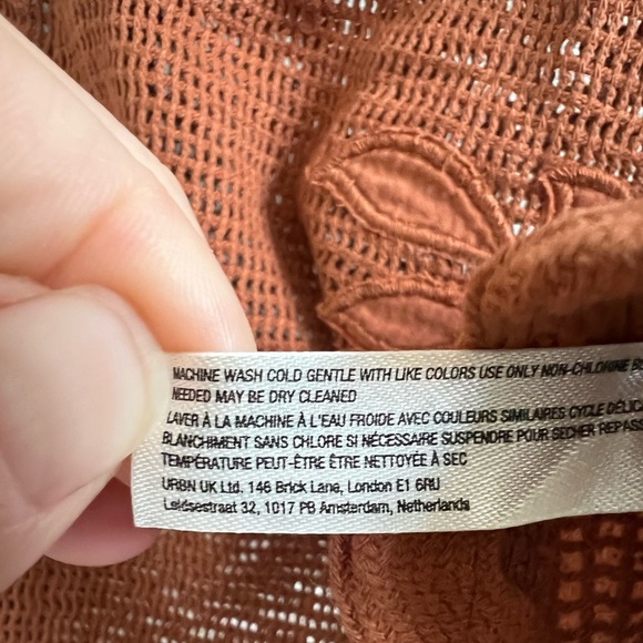 NWT new by Anthropologie mesh lace shorts swim coverup small rust cedar tan - Picture 13 of 17